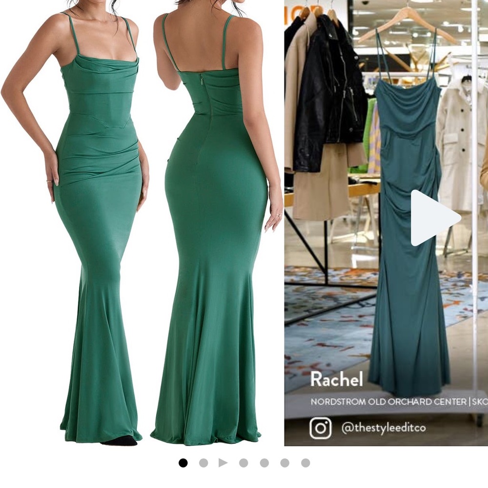 House of CB green Milena wedding guest dress or prom dress